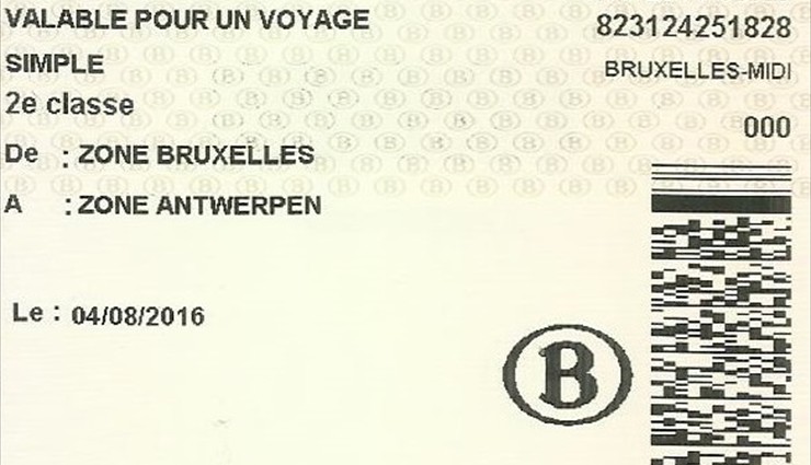 Билет из Брюсселя в Антверпен