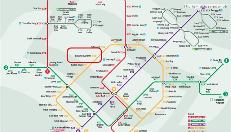 Станция - Botanic Gardens (на карте метро Сингапура)