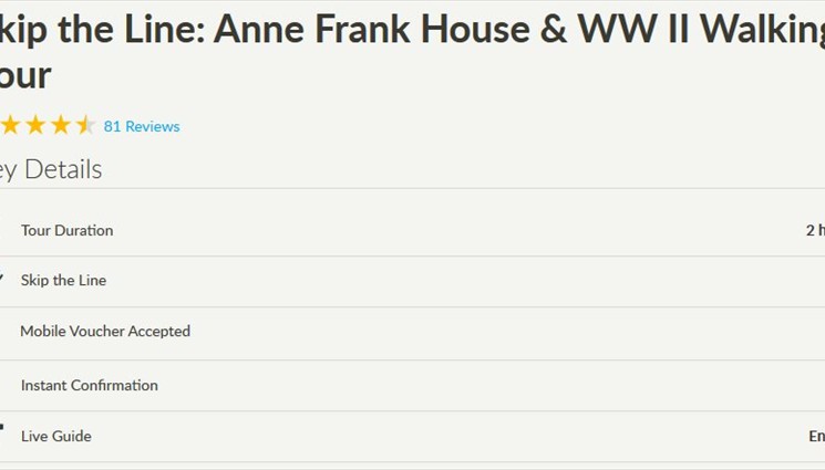 Skip the Line: Anne Frank House & WW II Walking Tour 